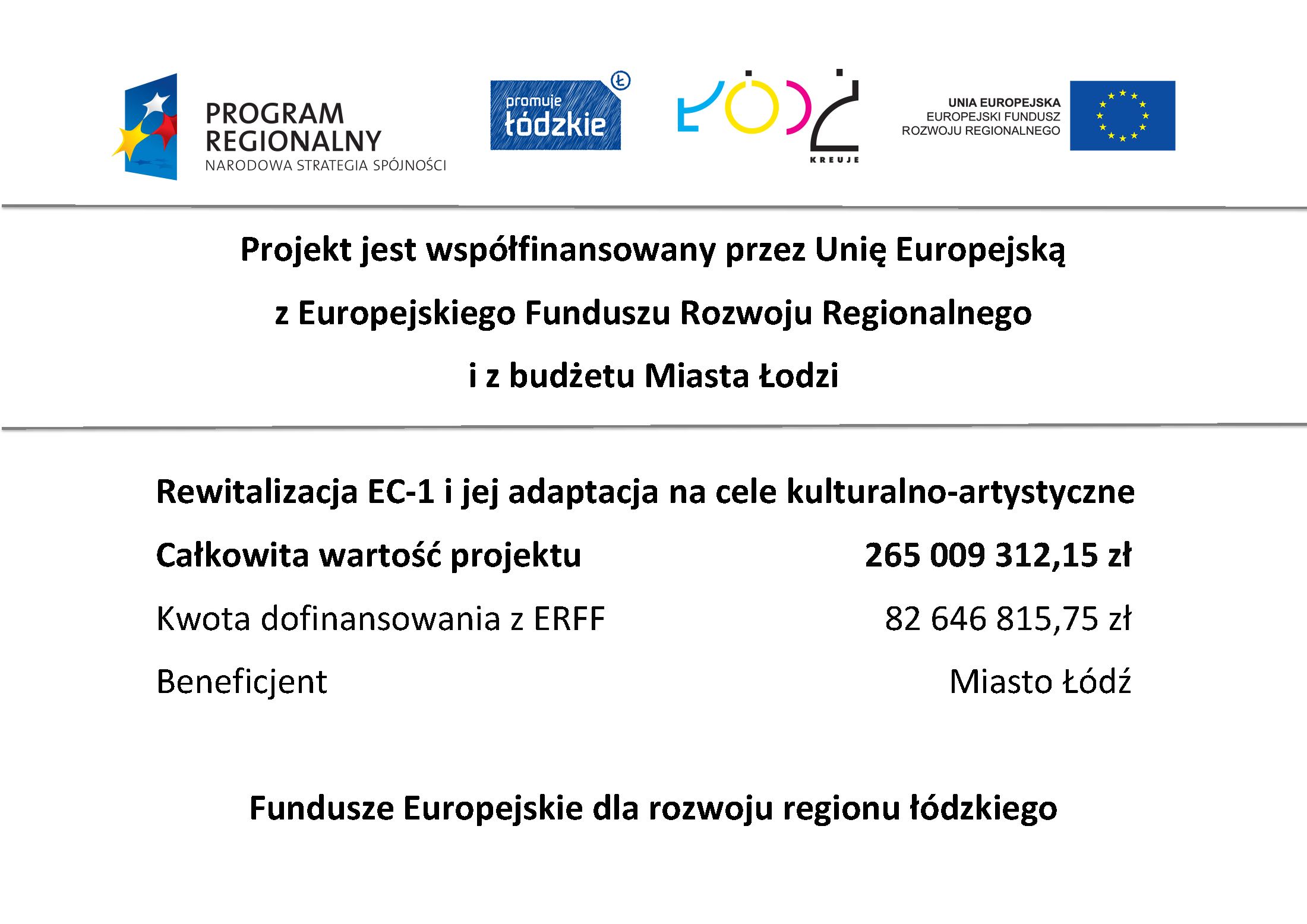 Rewitalizacja EC1 - projekt dofinansowany przez UE